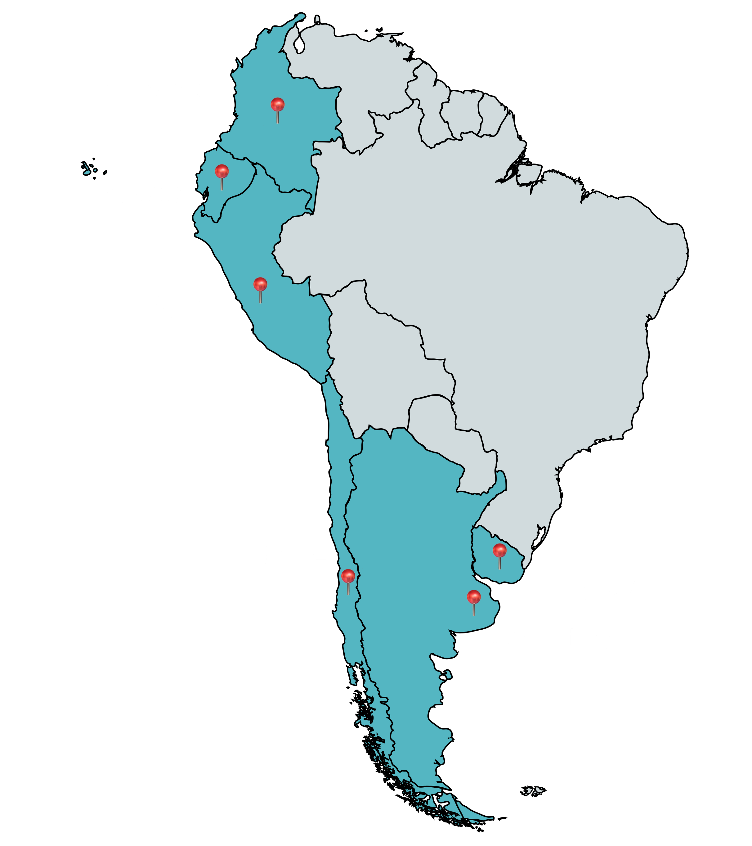 Map showing countries connected by Ingooz
